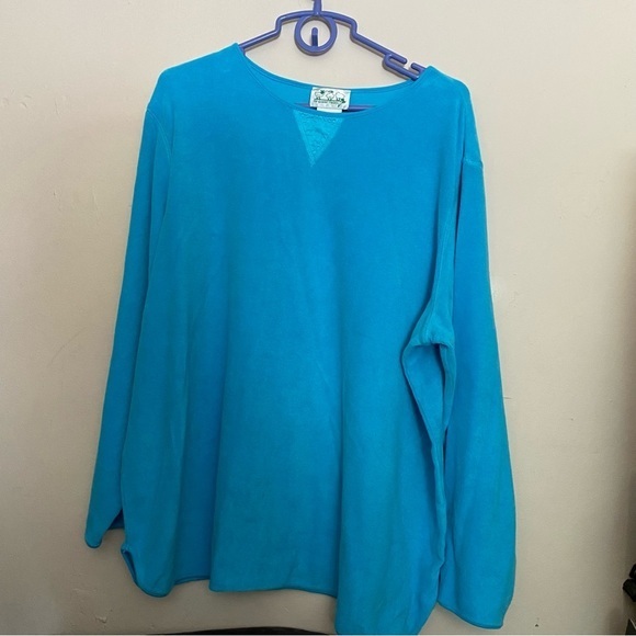 Quacker Factory Shirt Women’s Size 2X Longsleeve Blue PullOver - Picture 1 of 7
